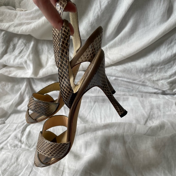 Manolo Blahnik Leather Slingback Sandals - Picture 7 of 11